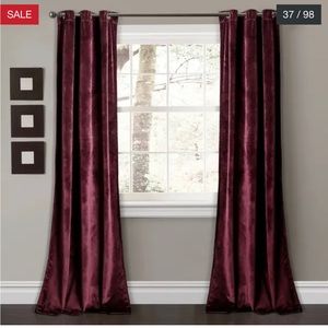 Room darkening purple curtains